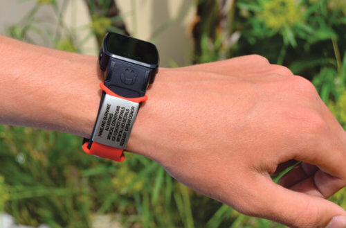 ICE-TAGS Medical Alert Wristband Silicone Loop Strap - L